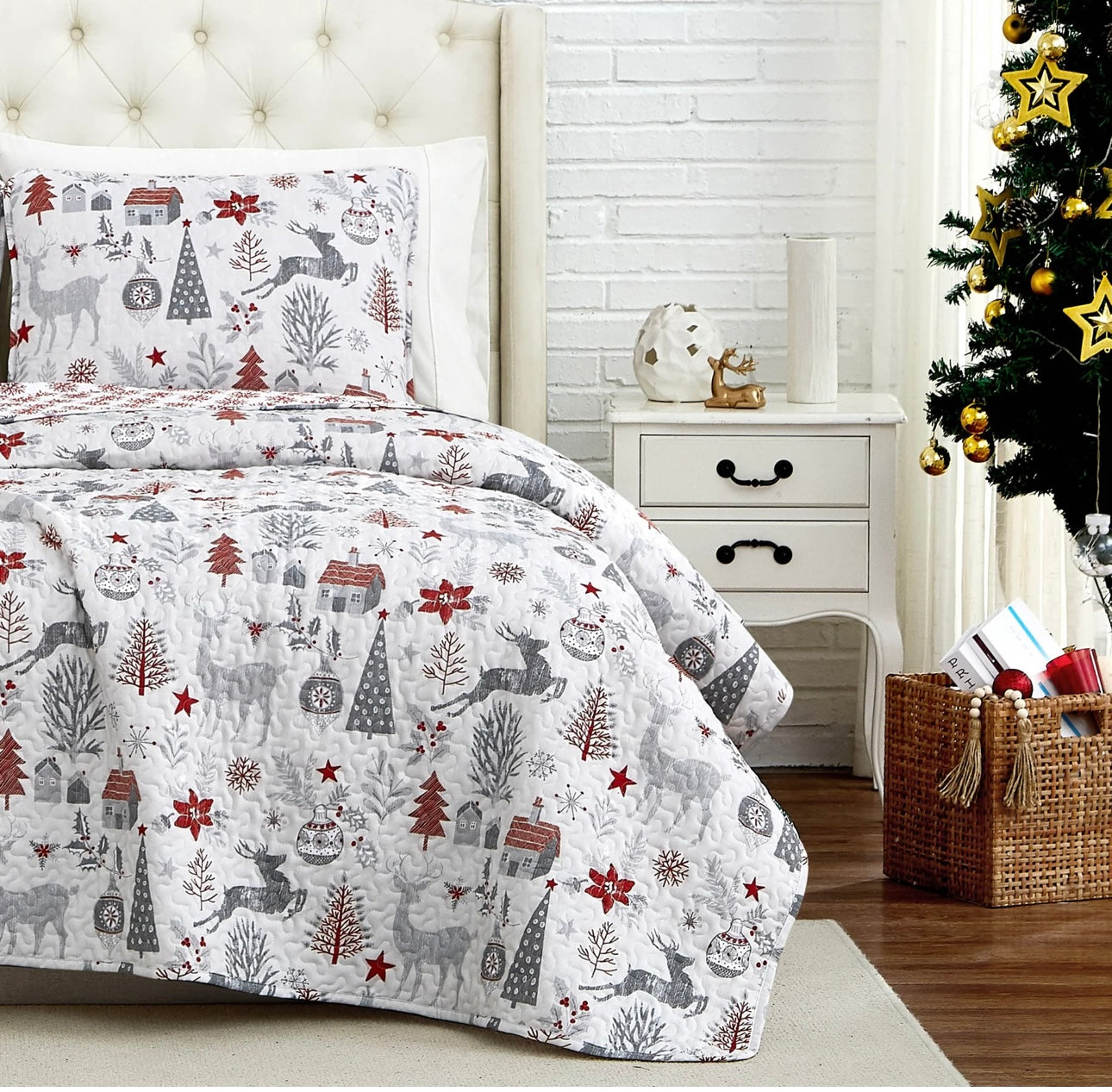 Set de edredón reversible Merry and Bright